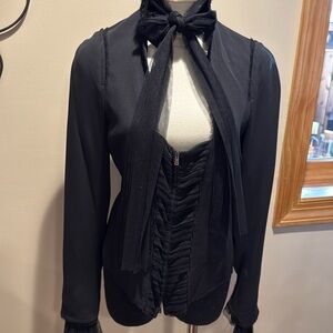 Yves Saint Laurent ruffle fitted jacket/top size 42